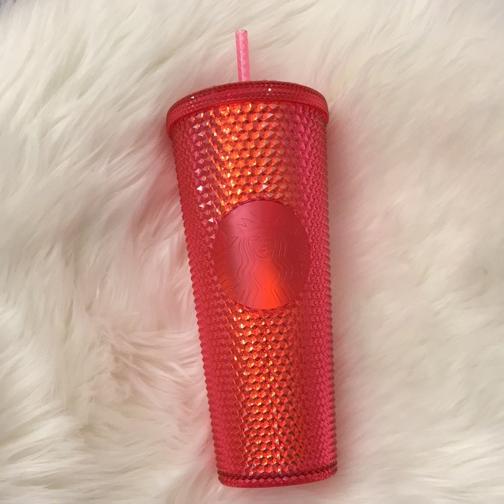 NWT Pink Neon Studded Starbucks Holiday Tumbler 2019